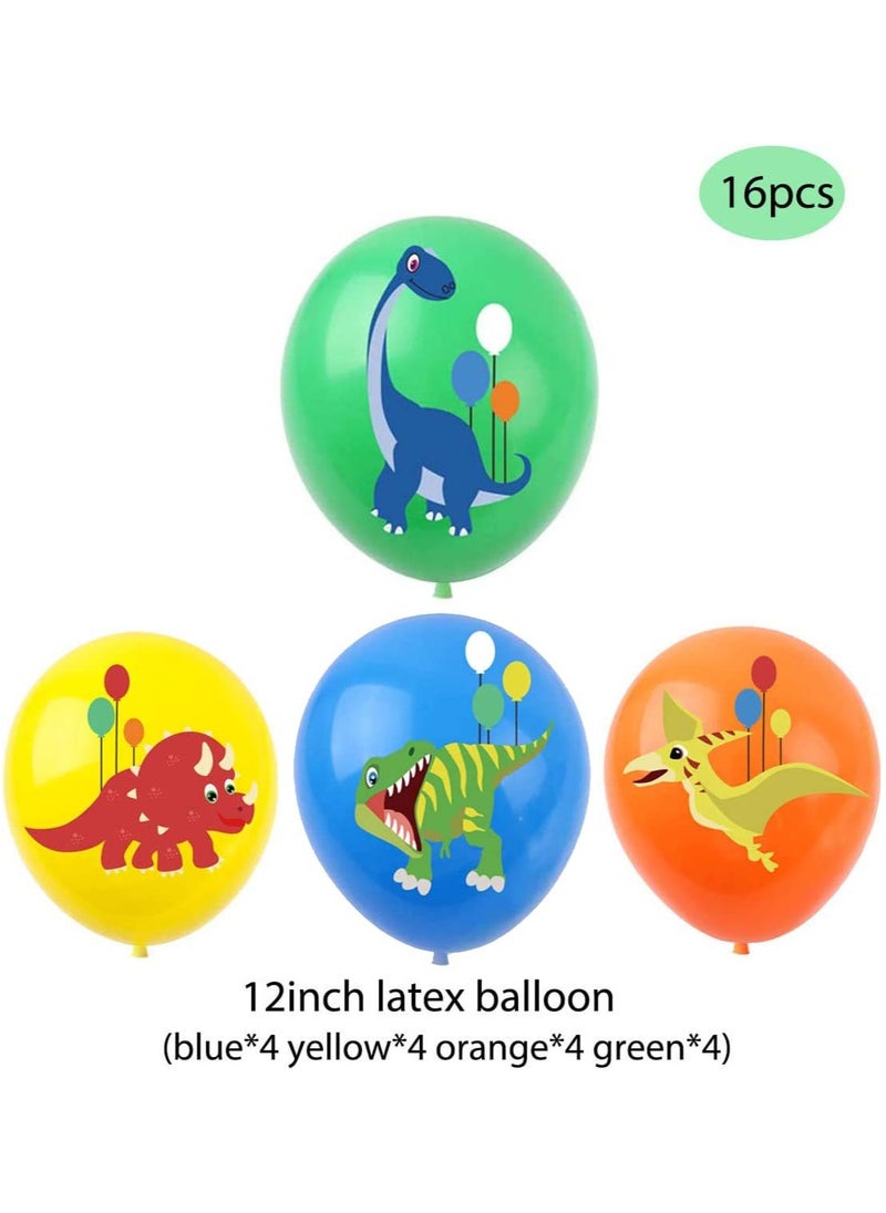SYOSI - Dinosaur Birthday Party Decoration Set Balloons Banner Supplies for Boys Men Kids Happy Decor Suit For Baby Shower Decorations - Image 1