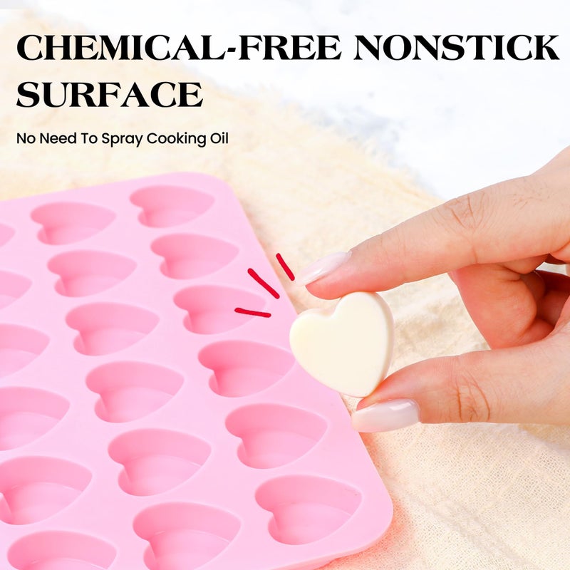 Ahorasky Gummy Candy Molds - 48-Cavity Silicone Gummy Hearts Mold, Non-stick and Bpa Free for Small Candy Chocolate Gummies Baking - Image 4