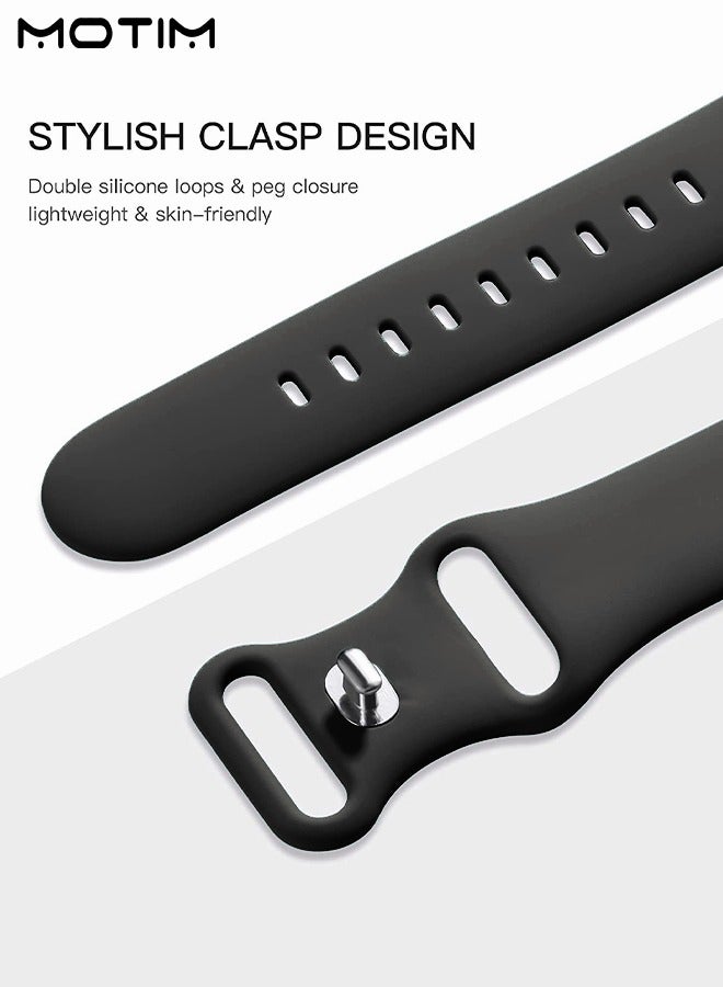 Motim 3 Pcs Silicone Apple Watch Strap/Band Compatible With 49mm/46mm/45mm/44mm/42mm M/L, Waterproof Soft Silicone Replacement Strap for iWatch Ultra SE Series 11/10/9/8/7/6/5/4/3/2/1 - Image 4
