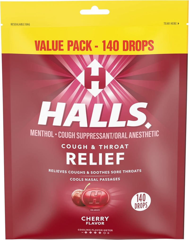 Halls Relief Cherry Cough Drops Value Pack 140 Drops Pack of 2 - Image 2