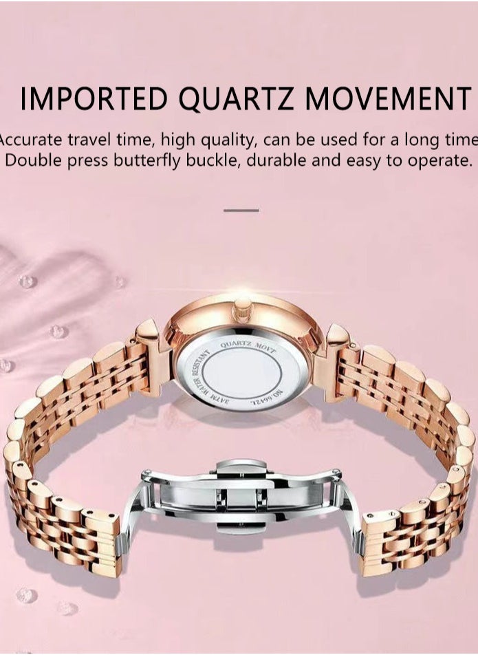 POEDAGAR Watches for Women Stylish Stainless Steel Water Resistant Quartz Analog Watch  - Image 2