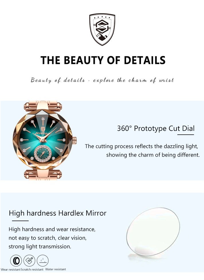 POEDAGAR Watches for Women Stylish Stainless Steel Water Resistant Quartz Analog Watch  - Image 3