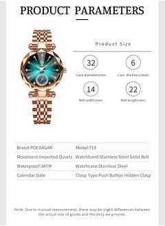POEDAGAR Watches for Women Stylish Stainless Steel Water Resistant Quartz Analog Watch  - Image 5