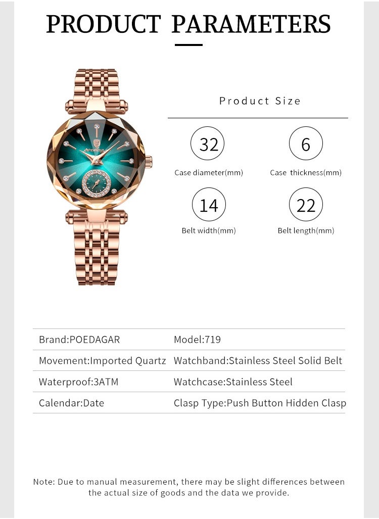 POEDAGAR Watches for Women Stylish Stainless Steel Water Resistant Quartz Analog Watch  - Image 5