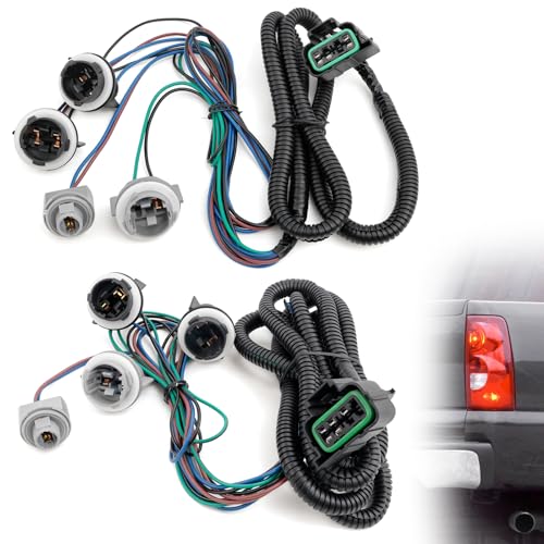 TOP-MAX Tail Light Wiring Harness Compatible with 2003-2007 Chevy Silverado 1500 1500HD 2500 2500HD 3500 3500HD, Rear Driver and Passenger Side Tail Light Harness Replaces 16531401 16531402 - Image 1