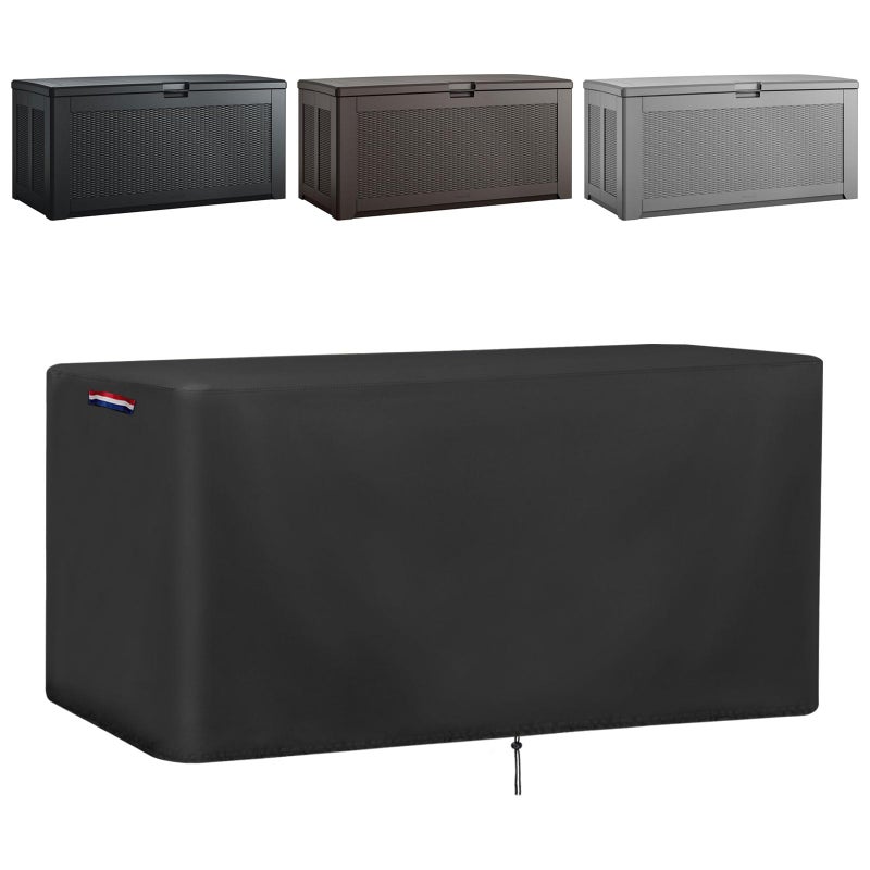 Guisong Outdoor Storage Deck Box Cover for Rubbermaid Cabinet Waterproof Outdoor Storage Container Covers 134 Gal Heavy Duty Patio Storage Bench Cover for Patio Furniture56L x 28D x 27H - Image 2