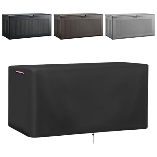 Guisong Outdoor Storage Deck Box Cover for Rubbermaid Cabinet Waterproof Outdoor Storage Container Covers 134 Gal Heavy Duty Patio Storage Bench Cover for Patio Furniture56L x 28D x 27H - Image 1