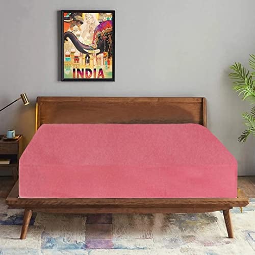 Trance Cotton Feel Terry Ultra Soft Waterproof Mattress Protector King Size| Breathable with Hypoallergenic Mattresses Cover King Size for Bed (78x72 inch | 6.5x6 feet, Pink - Pack of 1) - Image 2