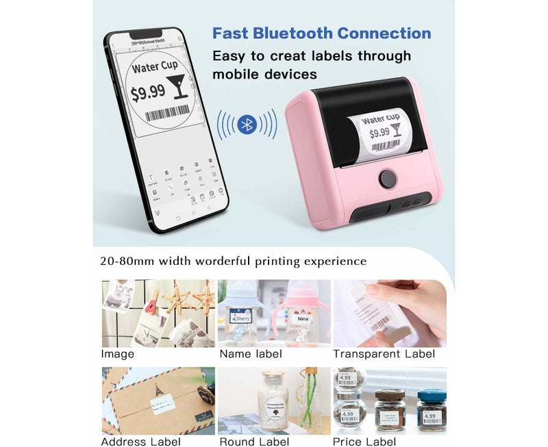 M200 Bluetooth Label Maker - Pink - Image 2