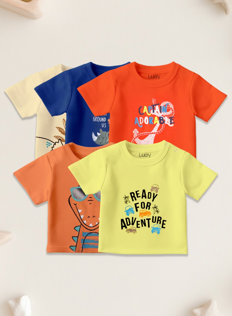 LUAY 100%  Cotton  T-Shirts for Boys & Girls Festive Short Sleeve Styles in Vibrant Colors and Patterns for Kids and Toddlers_Regular Fit  - Image 1