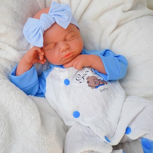 KUICEO Silicone Reborn Baby Dolls185 Inch Realistic Newborn Anatomically Correct Boy with Realistic Blood Vessels and SkinSilicone Full Body Lifelike Babyfor Kids 3 Collectors - Image 1