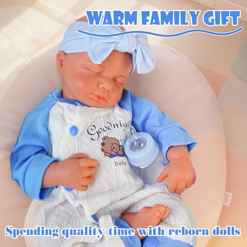 KUICEO Silicone Reborn Baby Dolls185 Inch Realistic Newborn Anatomically Correct Boy with Realistic Blood Vessels and SkinSilicone Full Body Lifelike Babyfor Kids 3 Collectors - Image 5
