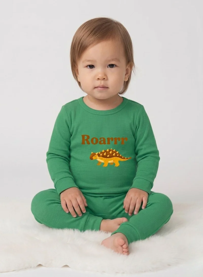 بيبي كلو Baby Green Dinosaur Roarrr Full Sleeve Romper