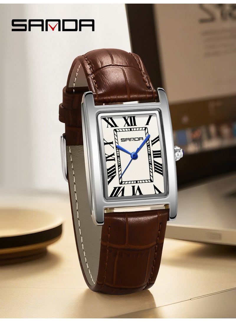 Sanda Watches For Men New 1150 Fashion Couple Watch Elegant Design Rectangular Dial Waterproof Quartz Movement Business Men's Watch - Image 2