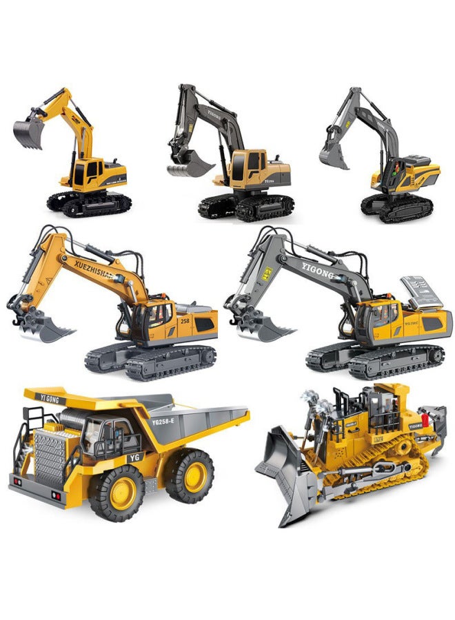 Customer Order Special 11-way Large 2.4G Alloy Remote Control Excavator Self-unloading Earth-pushing Project Tank Toy-Color:Bc1044 Plastic 11-way Remote Control Excavator  - Image 2