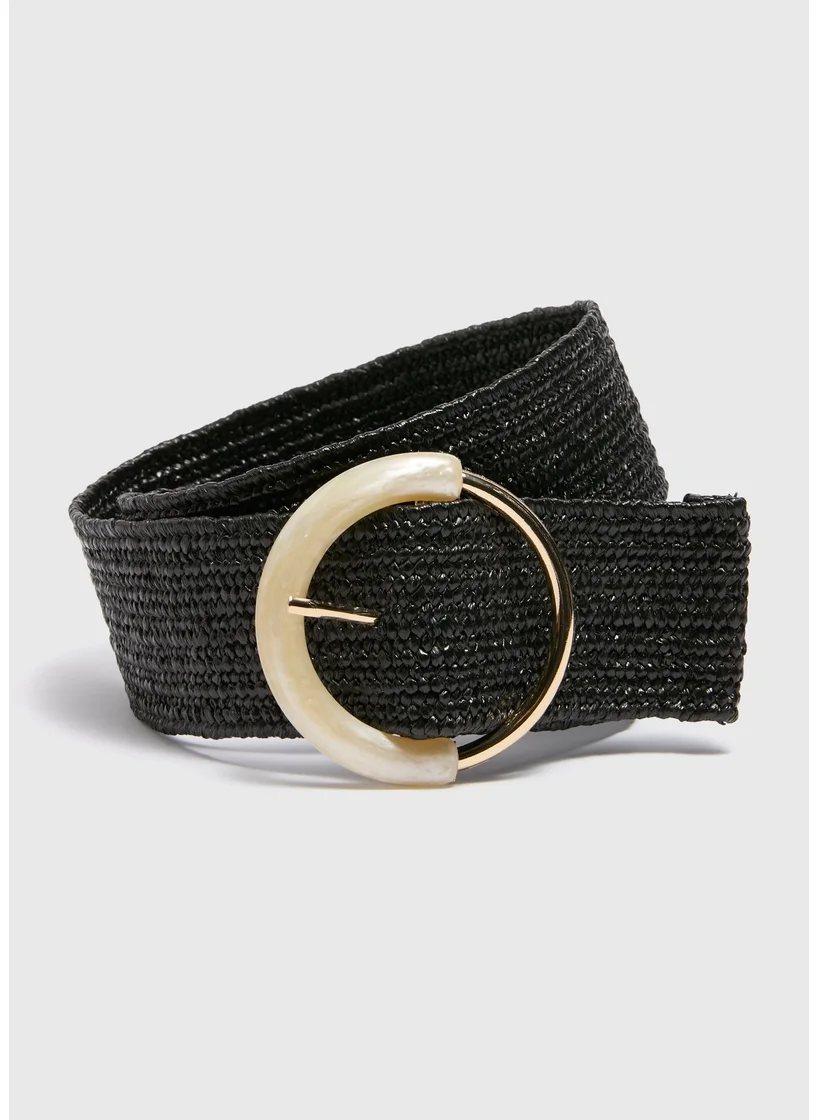 Matalan Black Raffia Belt