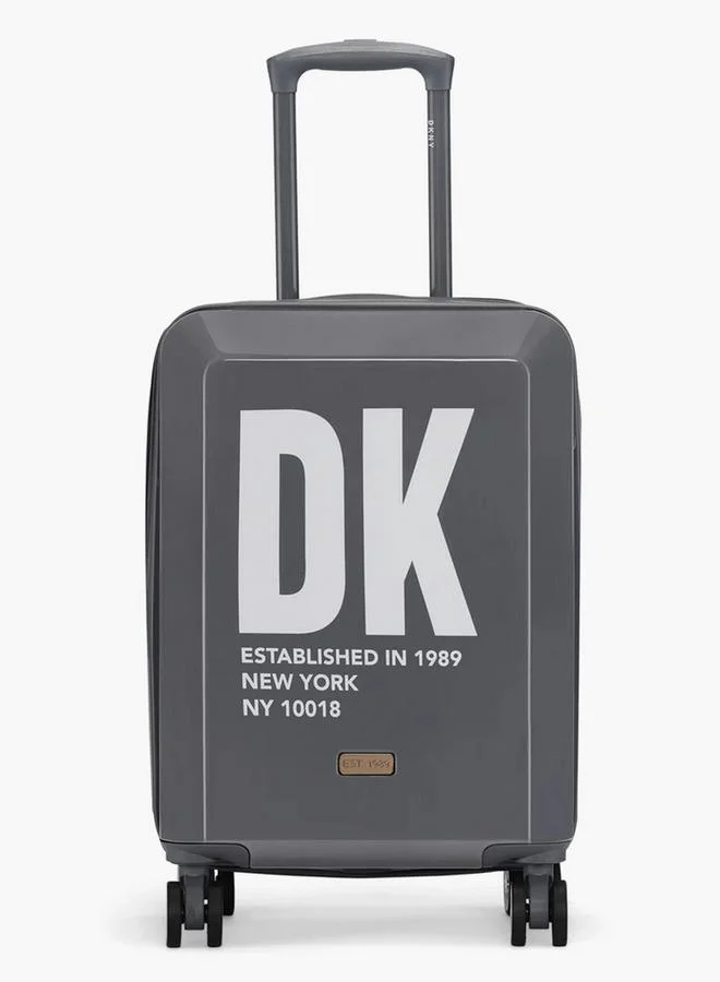 DKNY Logo Print Hardcase Trolley Bag with Retractable Handle - 20 Inches Check-in Bag