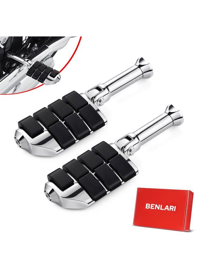 Benlari Passenger Foot Pegs Footpegs Footrest with Support Mounting Kit Stainless Steel Fit for Harley Davidson Softail 2018-2024 (Chrome) - Image 1