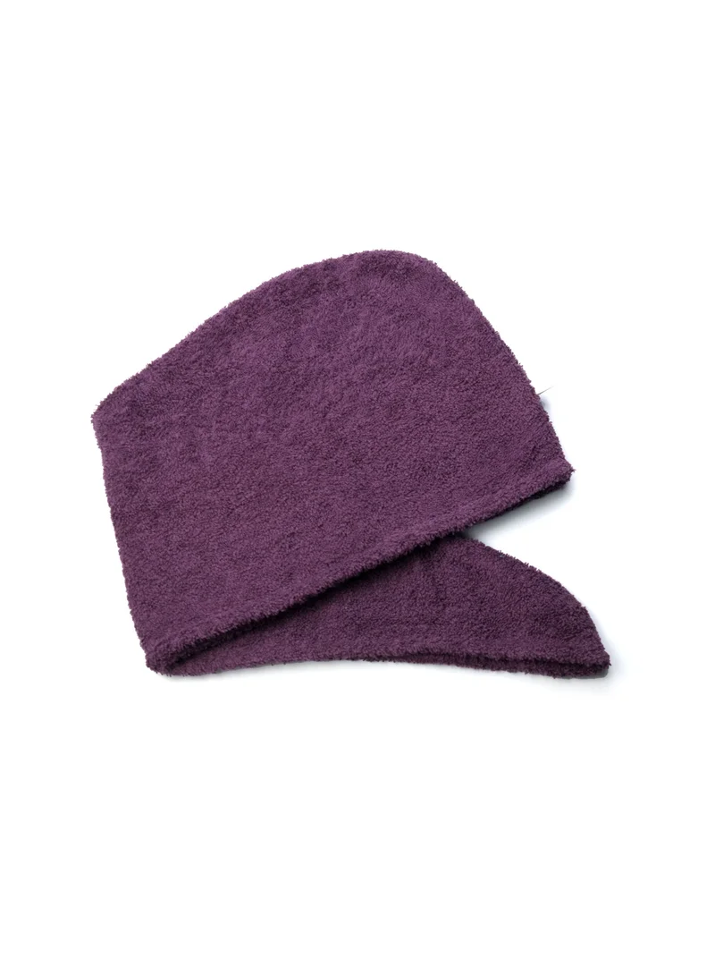 1Chase 100% Cotton Terry Hair Towel Wrap, Purple