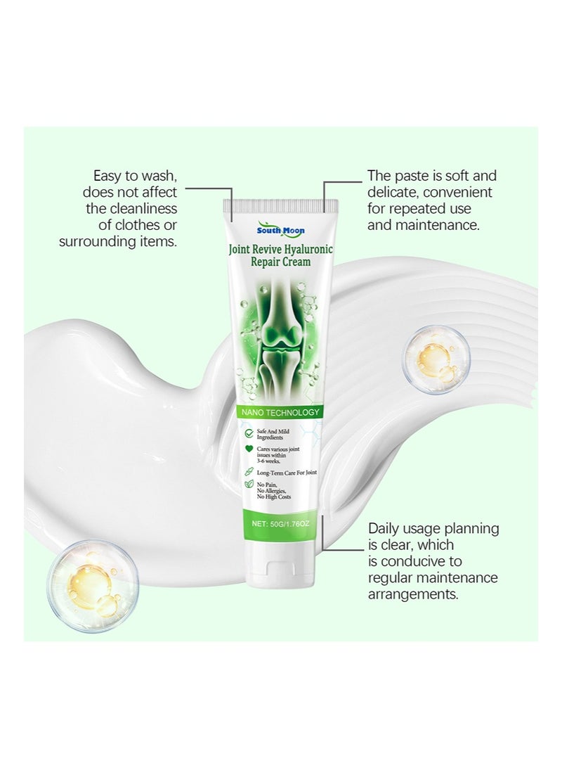 ساوث مون كريم إصلاح مشترك ريفايف بحمض الهيالورونيك، كريم حمض الهيالورونيك للمفاصل والعظام لالتهاب المفاصل، كريم التهاب المفاصل، تخفيف فعال للظهر والرقبة واليدين والركبتين 50 جرام - Image 2