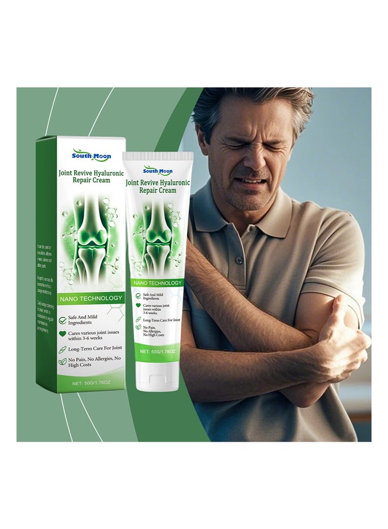 ساوث مون كريم إصلاح مشترك ريفايف بحمض الهيالورونيك، كريم حمض الهيالورونيك للمفاصل والعظام لالتهاب المفاصل، كريم التهاب المفاصل، تخفيف فعال للظهر والرقبة واليدين والركبتين 50 جرام - Image 3