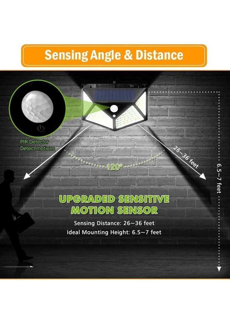 Solar Light Outdoor Motion Sensor Waterproof Lighting 114 LED Garden Security Lights for Wall Step Porch Patio Yard Driveway Pathway Pool (Cool White, 2 Packs) - Image 3