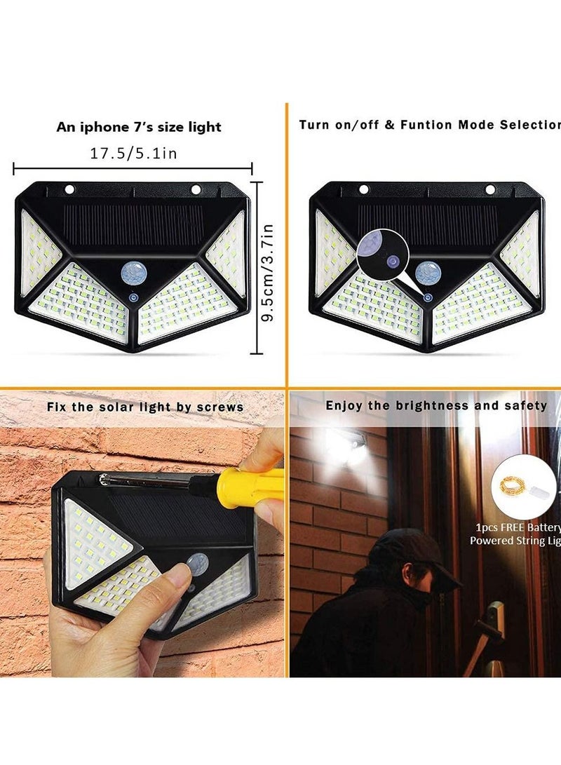 Solar Light Outdoor Motion Sensor Waterproof Lighting 114 LED Garden Security Lights for Wall Step Porch Patio Yard Driveway Pathway Pool (Cool White, 2 Packs) - Image 5