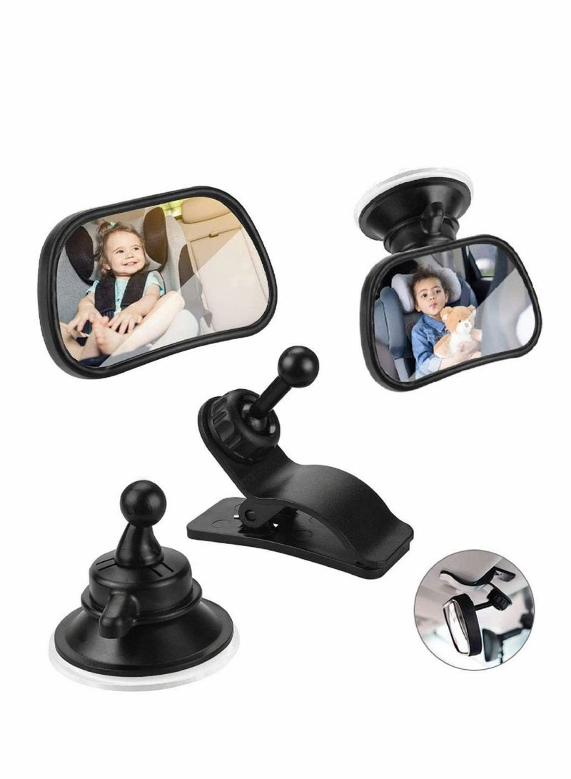 SYOSI Baby Car Mirror Baby Rearview Mirror Baby Car Seat Mirror Updated Version 360 ° Rotation Large Size undistorted for Baby Back Seat Child Seats - Image 1