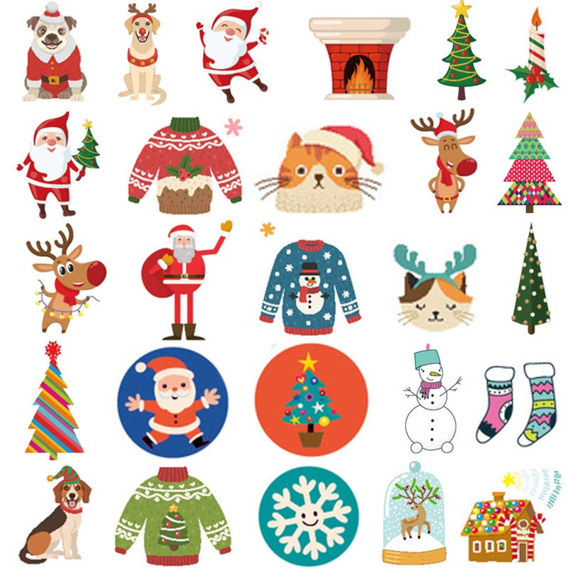 Ooopsiun Ooopsiun Christmas Tattoos for Kids  100 Tattoos  Party Favors  Decorations for Children Santa Claus Christmas Tree Snowman Reindeer