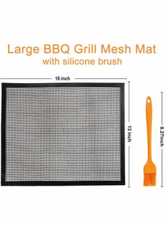 Excefore BBQ Mesh Grill Mats 3 Pack, 16" x 13" Non-Stick Grilling Mat for Fish Vegetables, Grill Accessories for Most Outdoor Grills, Reusable Heat Resistant Grill Pad, Barbecue Sheet, Oven Liner  - Image 5