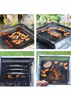 Excefore BBQ Mesh Grill Mats 3 Pack, 16" x 13" Non-Stick Grilling Mat for Fish Vegetables, Grill Accessories for Most Outdoor Grills, Reusable Heat Resistant Grill Pad, Barbecue Sheet, Oven Liner  - Image 2