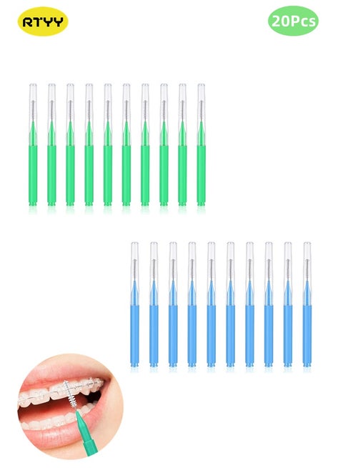 20 Pieces Interdental Brushes Dental Floss Toothpick Braces Brush Tooth Cleaning Tool Interdental Brush Tooth Care Tool