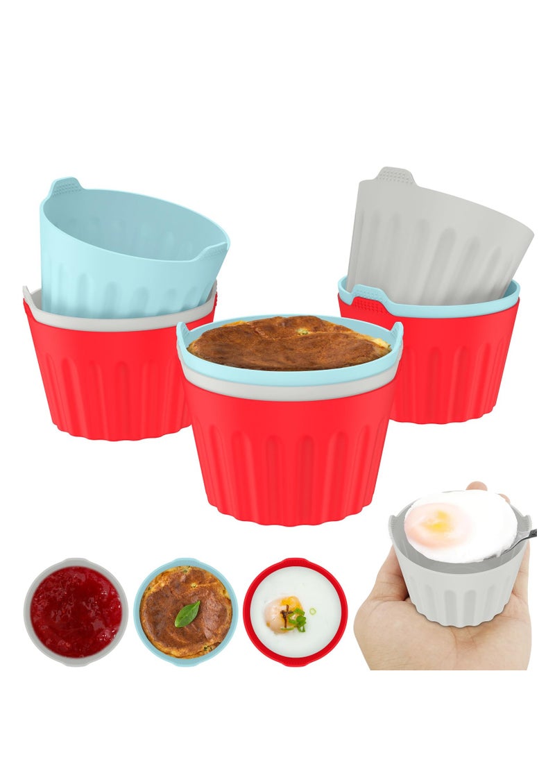 SYOSI Silicone Air Fryer Egg Mold, Reusable Nonstick Egg Bites Pan Alternative, Egg Boiler Mold Cup, BPA Free, Dishwasher Safe Poached Egg Cups for Microwave Air Fryer Stovetop Egg Cooking (9Pcs) - Image 2