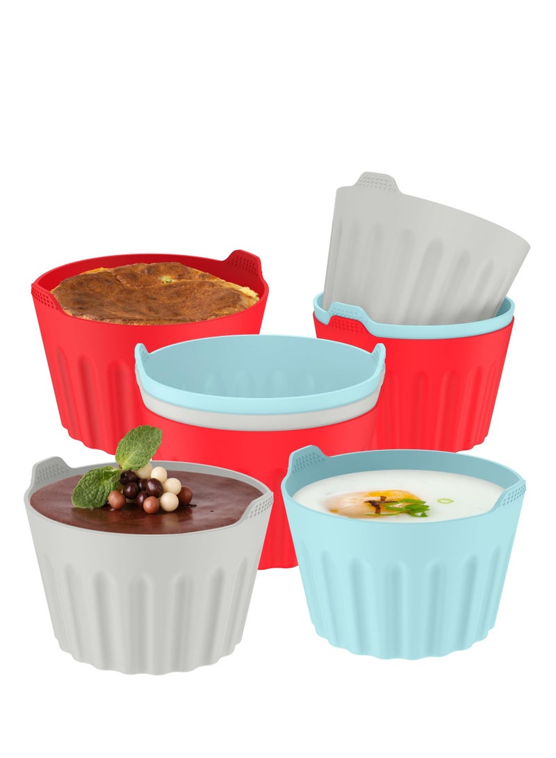 SYOSI Silicone Air Fryer Egg Mold, Reusable Nonstick Egg Bites Pan Alternative, Egg Boiler Mold Cup, BPA Free, Dishwasher Safe Poached Egg Cups for Microwave Air Fryer Stovetop Egg Cooking (9Pcs) - Image 1