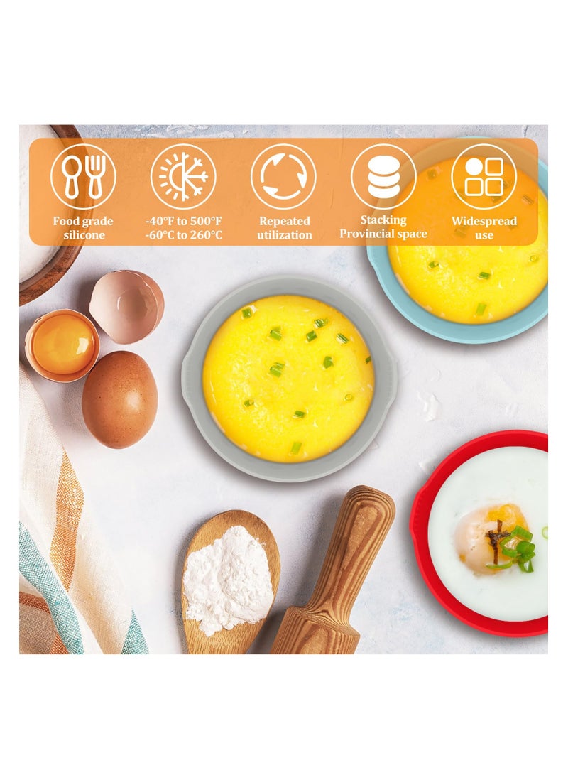 SYOSI Silicone Air Fryer Egg Mold, Reusable Nonstick Egg Bites Pan Alternative, Egg Boiler Mold Cup, BPA Free, Dishwasher Safe Poached Egg Cups for Microwave Air Fryer Stovetop Egg Cooking (9Pcs) - Image 4