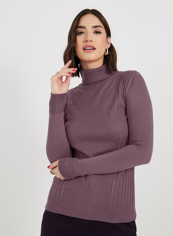 ستايلي سويتر بقصة سليم فت وياقة عالية - Image 1