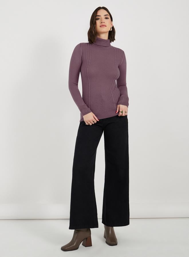 ستايلي سويتر بقصة سليم فت وياقة عالية - Image 2