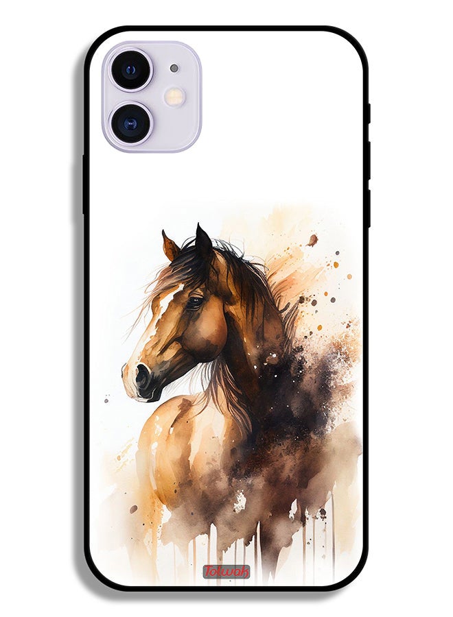 Tolwak Apple iPhone 11 Protective Case Horse Abstract Art - Image 2