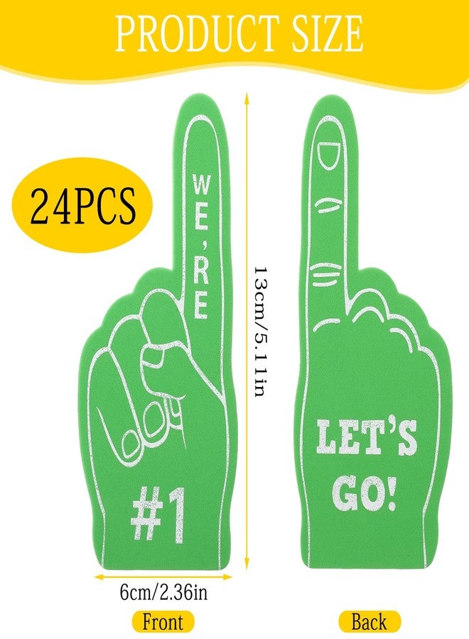 BOHUIZ 24 Pcs Mini Foam Fingers #1 for Fans Cheerleader, We're #1 and LET'S GO Sport Fan Foam Finger, Sports Themed Party Supplies for Baseball Basketball Football Sports Events(Colorful) - Image 2