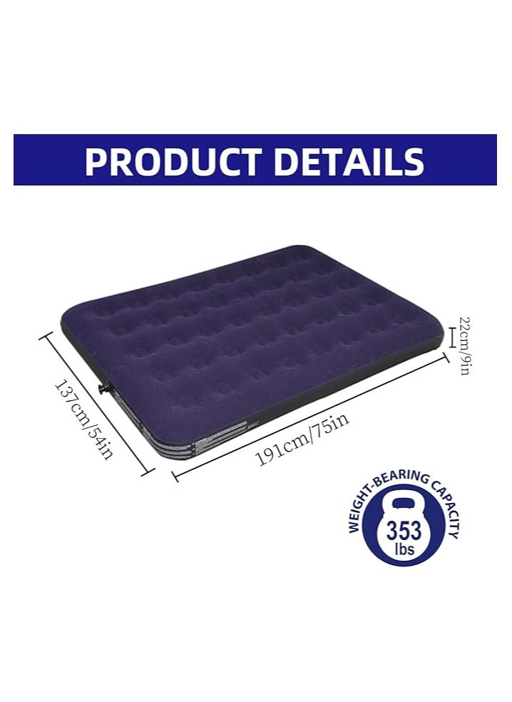 SUKILO - Full Size Inflatable Air Mattress – Portable Blow-Up Bed for Camping, Hiking & Home Use – Without Air Pump – Blue - Image 1