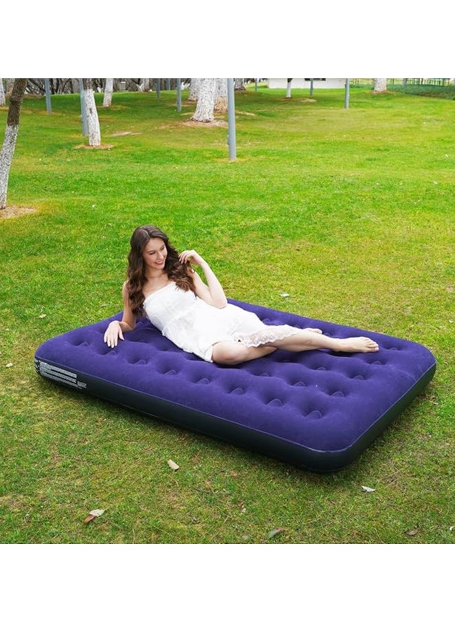SUKILO - Full Size Inflatable Air Mattress – Portable Blow-Up Bed for Camping, Hiking & Home Use – Without Air Pump – Blue - Image 1