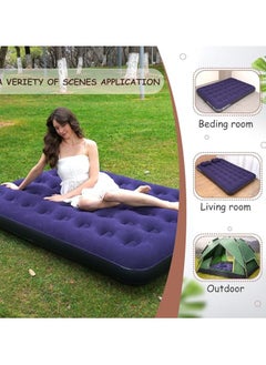 SUKILO Full Size Inflatable Air Mattress – Portable Blow-Up Bed for Camping, Hiking & Home Use – Without Air Pump – Blue  - Image 2