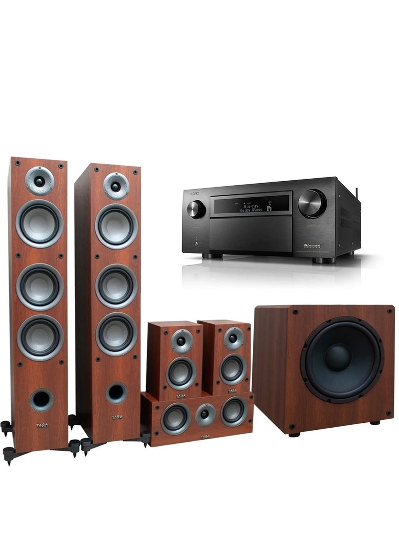 Taga Harmony TAGA HARMONY TAV-507 Home Theater Kit + TAGA HARMONY TSW-90 Subwoofer + Denon X580BT AVR  - Image 1
