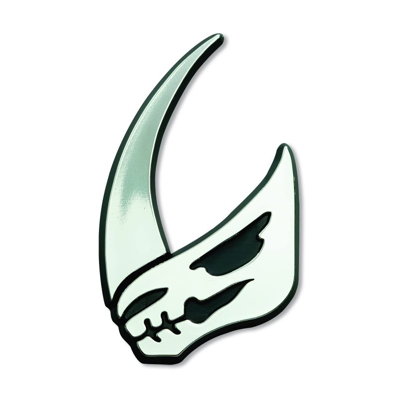 SW Mudhorn Plastic Auto Emblem Silver35 x 2