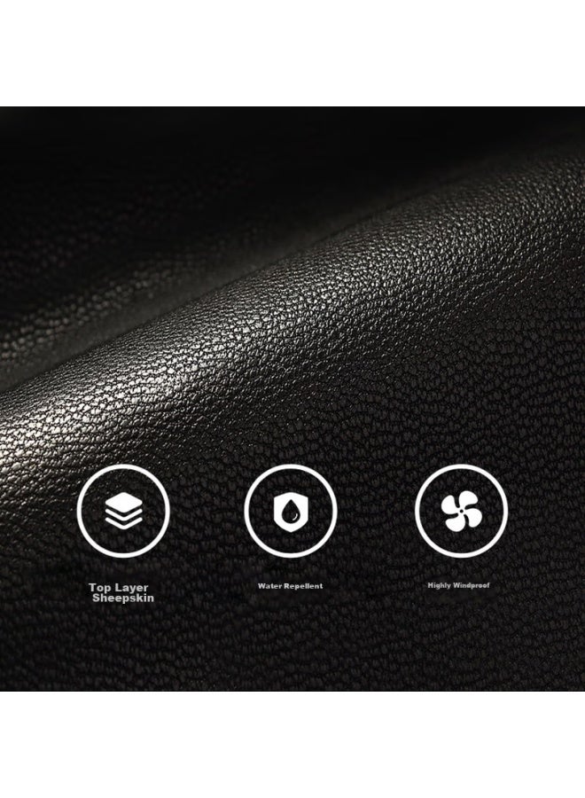 RED DRAGONFLY Hongqingting Genuine Leather Gloves For Women, Winter Fleece-lined Top-grain Sheepskin, Warm Touchscreen Compatible, For Driving, Cycling, Outdoor Riding, Water-repellent, Windproof, Motorcycle Riding, Thickened Cold-resistant Cotton Gloves, Size L - Image 2