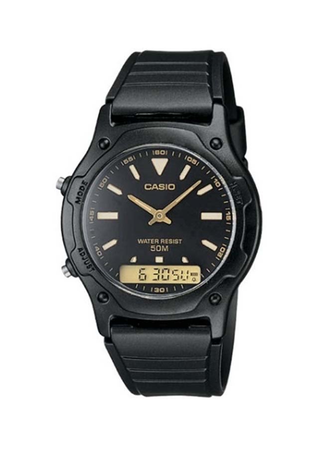 CASIO Men Resin Analog + Digital Wrist Watch AW-49HE-1AVDF - 33 mm - Black - Image 1