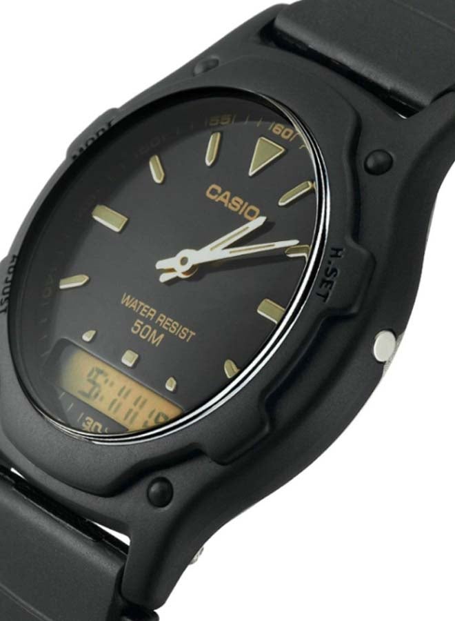 CASIO Men Resin Analog + Digital Wrist Watch AW-49HE-1AVDF - 33 mm - Black - Image 3