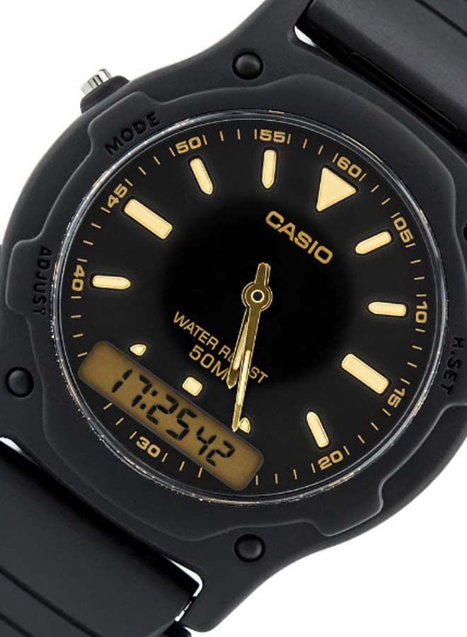 CASIO Men Resin Analog + Digital Wrist Watch AW-49HE-1AVDF - 33 mm - Black - Image 2