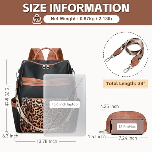 AGLOD Vegan Leather Laptop Backpack for Women 156 Inch Work Backpack Purse for Travel College - Image 3