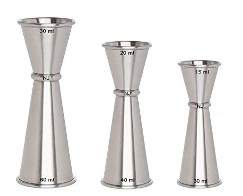 NJ Stainless Steel Japanese Style Double Side Jigger, Drink Bar Tool Jigger: 30-60 ml, 20-40 ml, 15-30 ml - Image 4